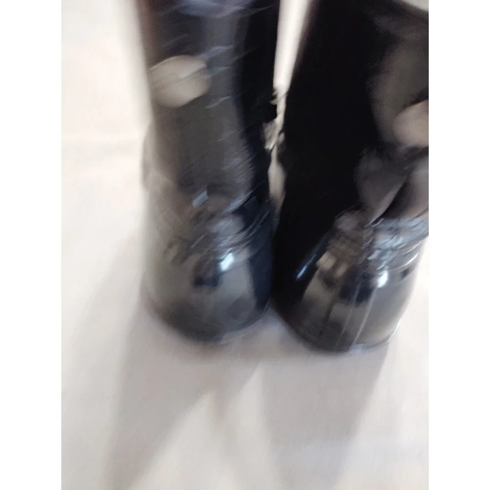 Seven7 Boots Goose Wool Rubber Duck Ankle Booties‎ Fleece Lined Women Black 9